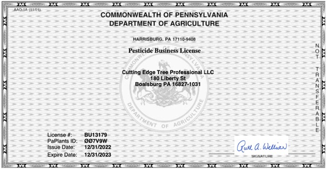 Pennsylvania pesticide business license
